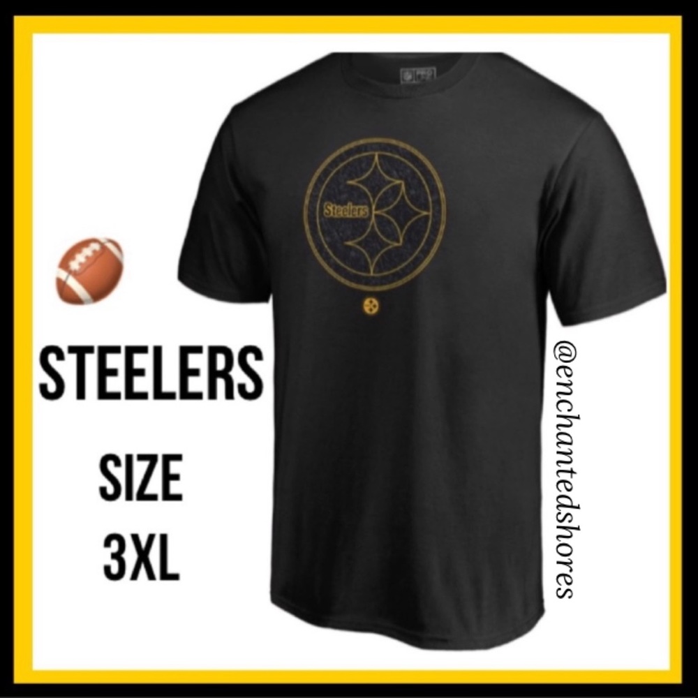Steelers T-shirt Pittsburgh Football Graphic Short Sleeve Black Yellow Size 3XL